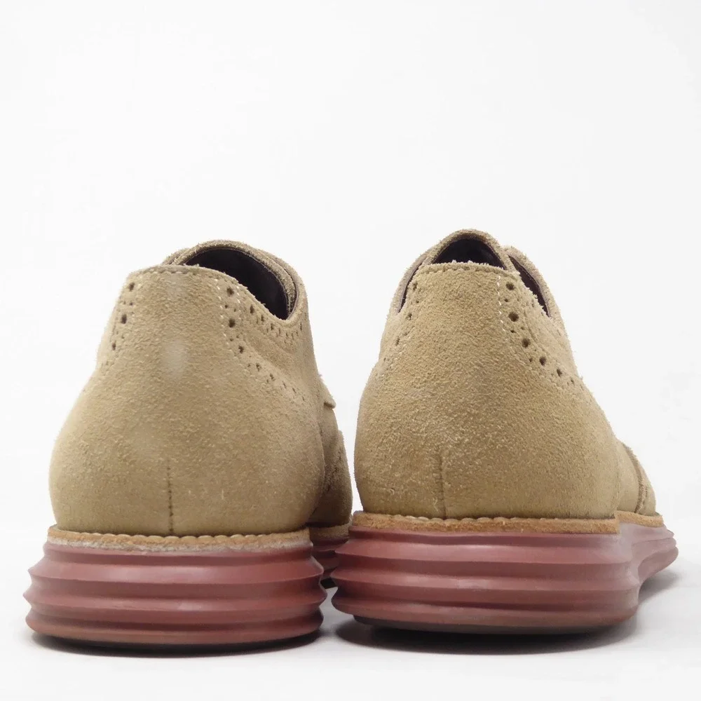 Cole Haan Mens LunarGrand Wingtip Oxfords Dress Shoes Tan Suede C10228 11.5